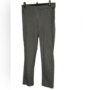 Nicole Miller black and white checked straight leg slacks,‎ size 4.